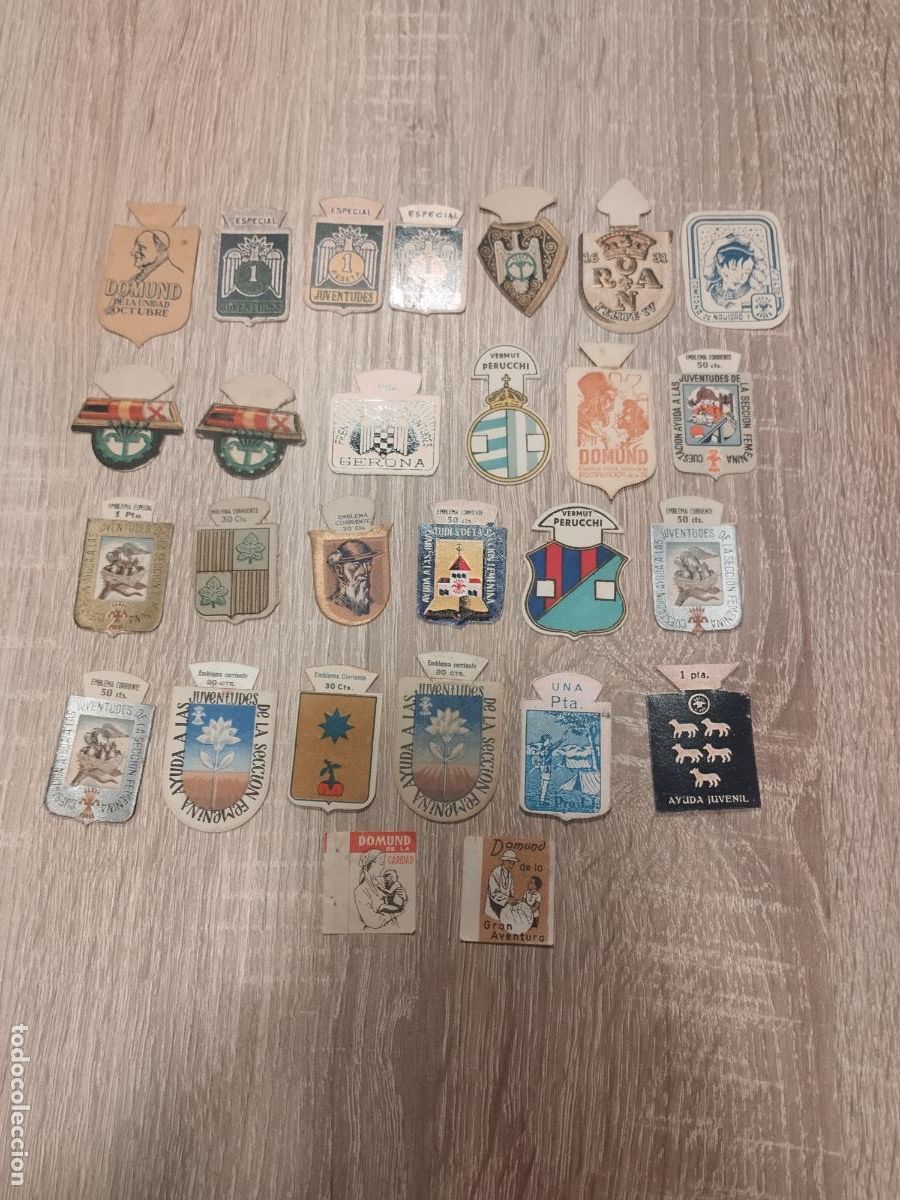 Militaria: TKZ - CONJUNTO DE 27 EMBLEMAS DE AUXILIO SOCIAL. HAY ALGUNO REPETIDO. VER FOTOS