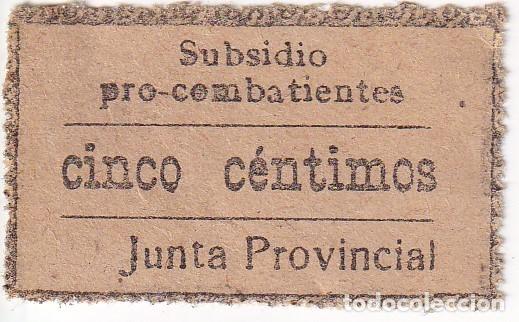 Militaria: VI&Ntilde;ETA GUERRA CIVIL, 5 CENTIMOS DE LA COMISION PROVINCIAL DEL SUBSIDIO AL COMBATIENTE DE GUIPUZCOA