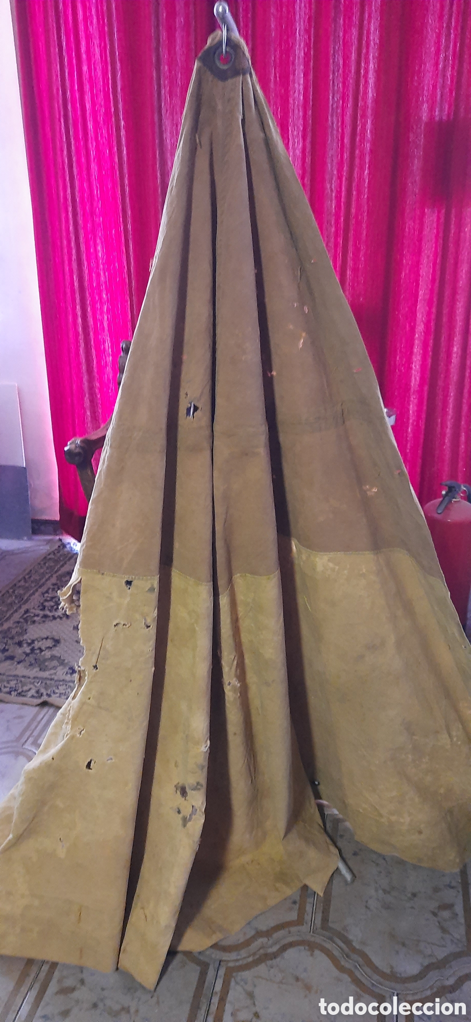 Militaria: Parte de tienda o zeltbanh de la guerra civil espa&ntilde;ola