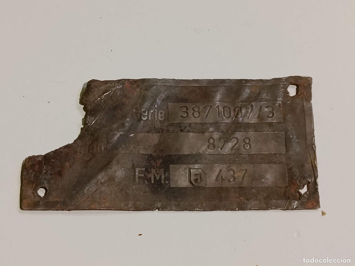 Militaria: Chapa o placa de avi&oacute;n Legion Condor Guerra civil espa&ntilde;ola