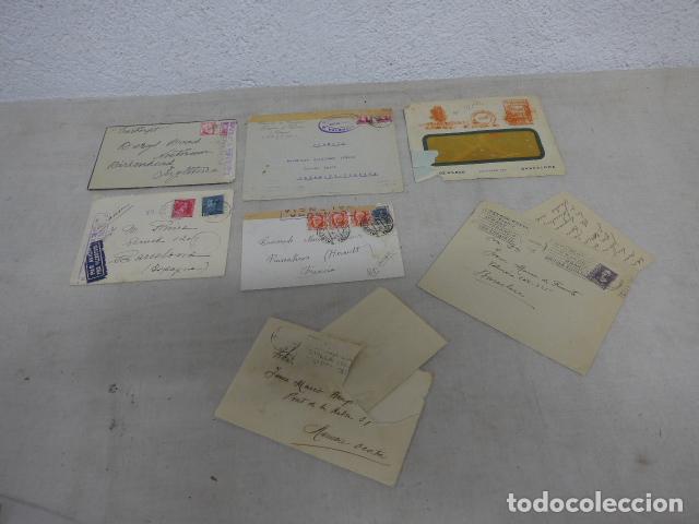 Militaria: Lote de 5 antiguos sobres de guerra civil + 2 cartas con sobre de antes y despues de la guerra
