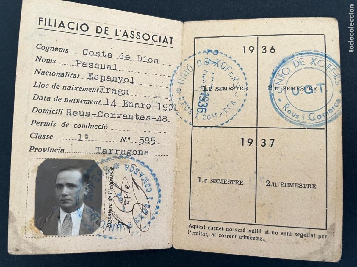 Militaria: Unio de xofers de Reus i Comarca Guerra civil