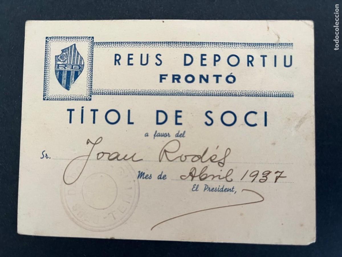 Militaria: Reus Deportiu Fronto 1937 Guerra civil
