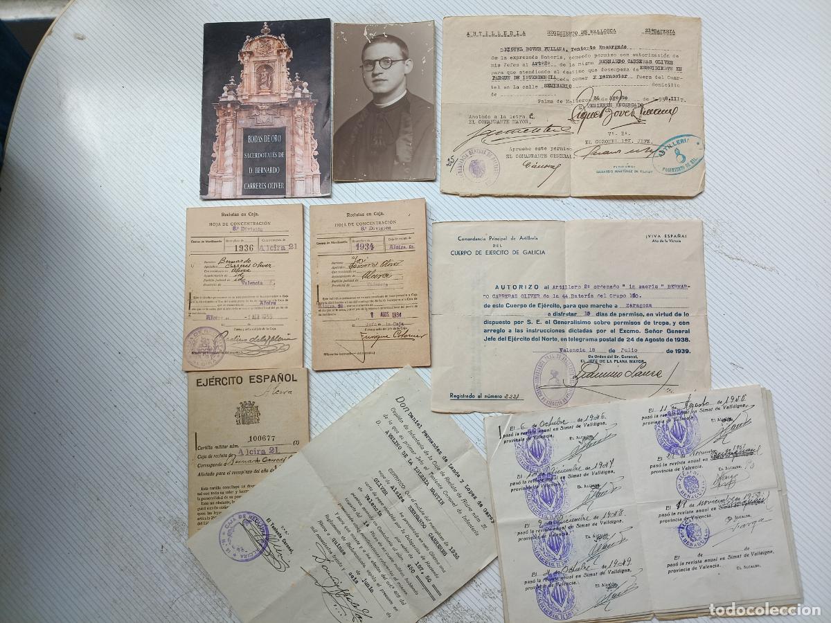 Militaria: Valencia. Alcira, Documentaci&oacute;n + foto sacerdote II Rep&uacute;blica Guerra Civil. Bernardo Carreres Oliver