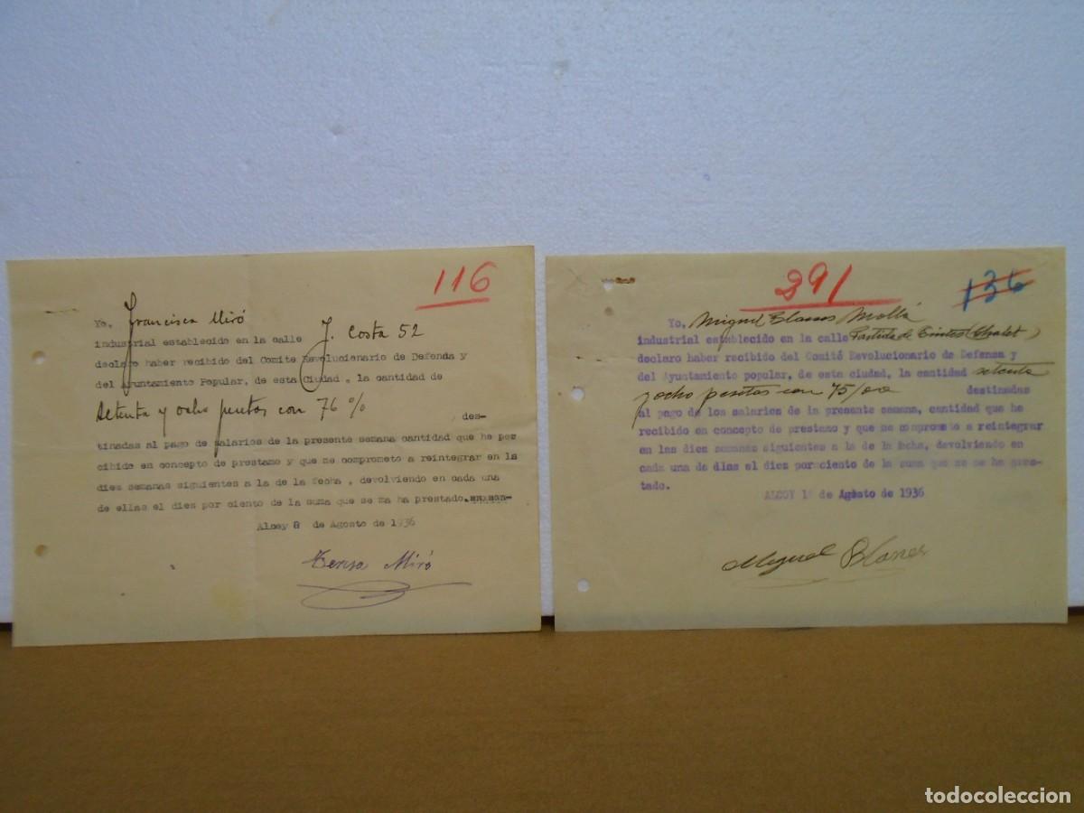 Militaria: GUERRA CIVIL.ALCOY(ALICANTE)COMITE REVOLUCIONARIO DE DEFENSA.PAGO DE SALARIOS,AGOSTO DE 1936.