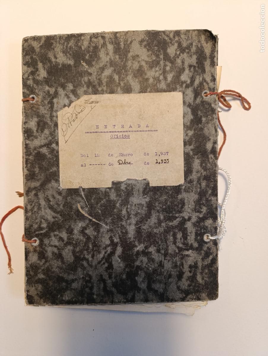 Militaria: 1937 GUERRA CIVIL. EXTRAORDINARIO LIBRO OFICIOS-ENTRADA CAJA AHORROS Y MONTE PIEDAD S/C DE TFE. NE-1