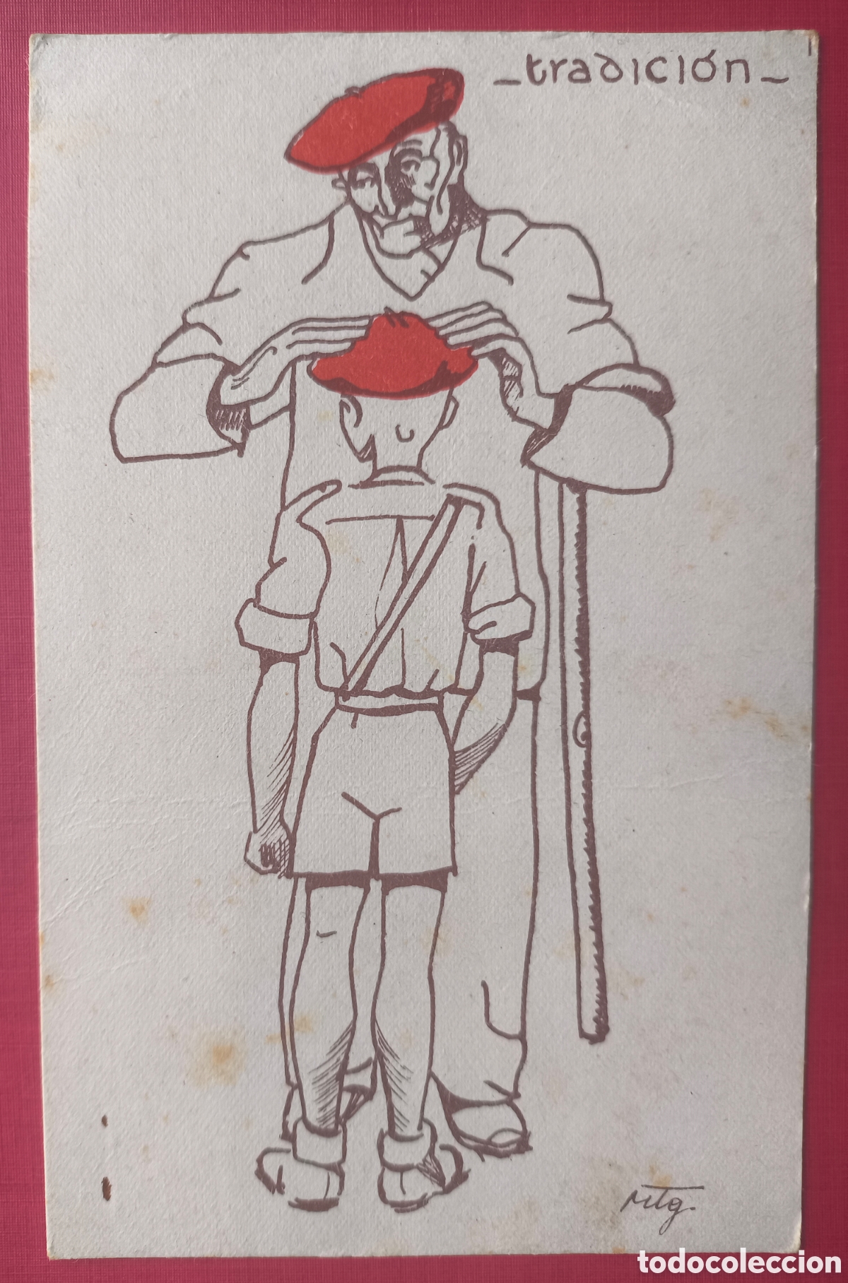 Militaria: ESPA&Ntilde;A GUERRA CIVIL POSTAL ILUSTRADA CARLISTA REQUET&Eacute; 1938