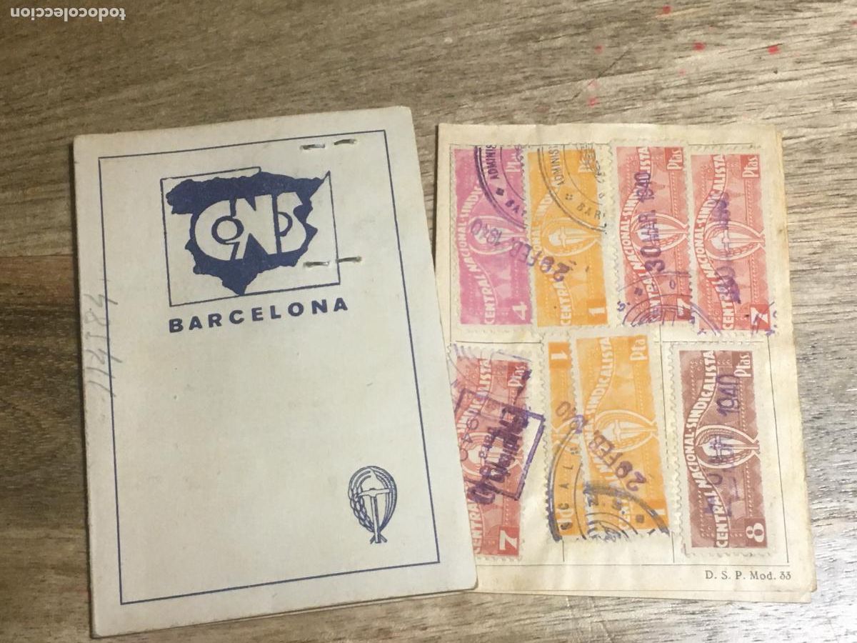Militaria: CNS falange carnet original 1939 guerra civil espa&ntilde;ola central nacional sindicalista