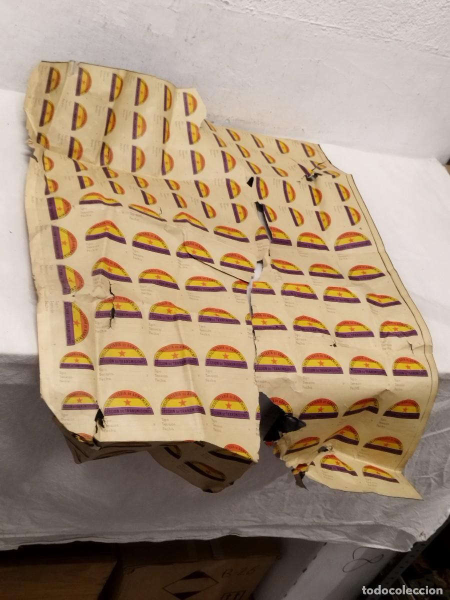 Militaria: Antigua gran hoja republicana original de guerra civil 1936/39. Secci&oacute;n transmisiones, subsecretaria