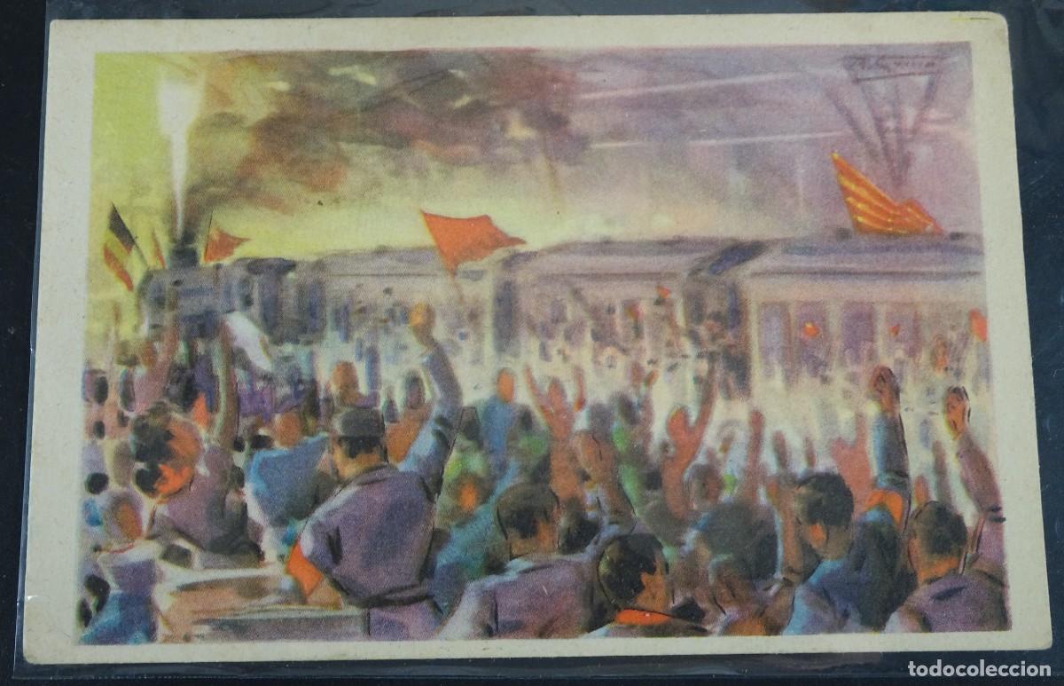 Militaria: ANTIGUA POSTAL CPA, GUERRA CIVIL, ED EXCLUSIVA CRUZ ROJA N&ordm; 8 ,DESPEDIDA MILICIANOS