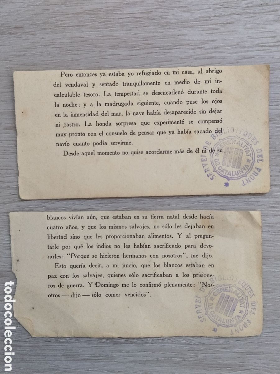 Militaria: Documentos guerra civil servei biblioteques del front.generalitat de Catalunya.ejercito popular.