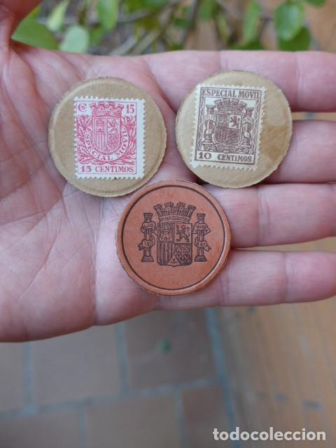 Militaria: 3 MONEDAS CARTON GUERRA CIVIL REPUBLICA SELLO MONEDA