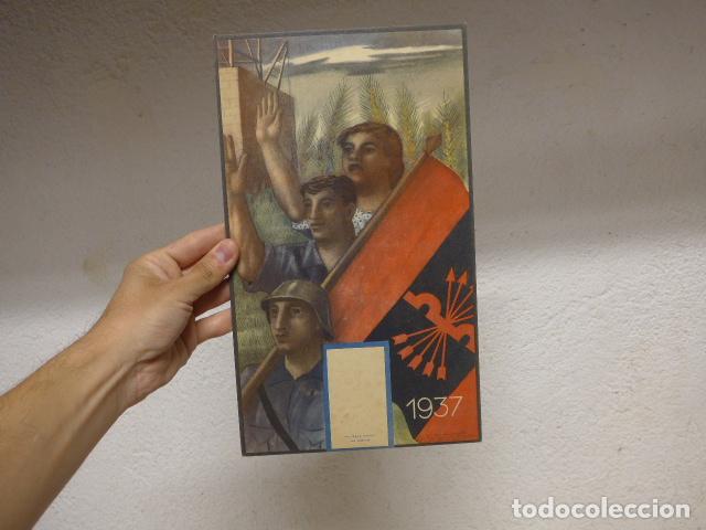 Militaria: Antiguo cartel de Falange original de 1937, guerra civil