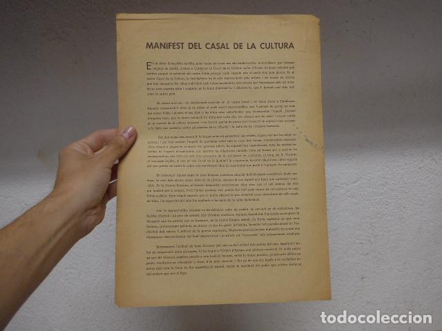 Militaria: Antiguo panfleto republicano Manifest del casal de la cultura, 1er maig 1937, guerra civil
