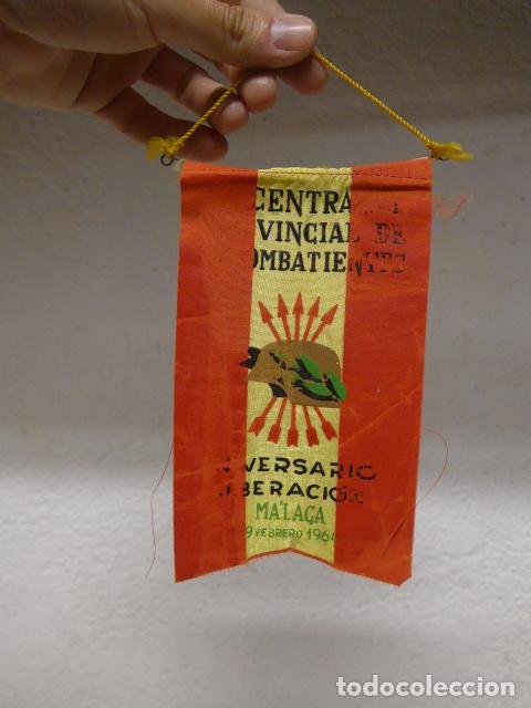 Militaria: Antiguo banderin de excombatientes de malaga de la guerra civil, 1964, aniversario liberacion