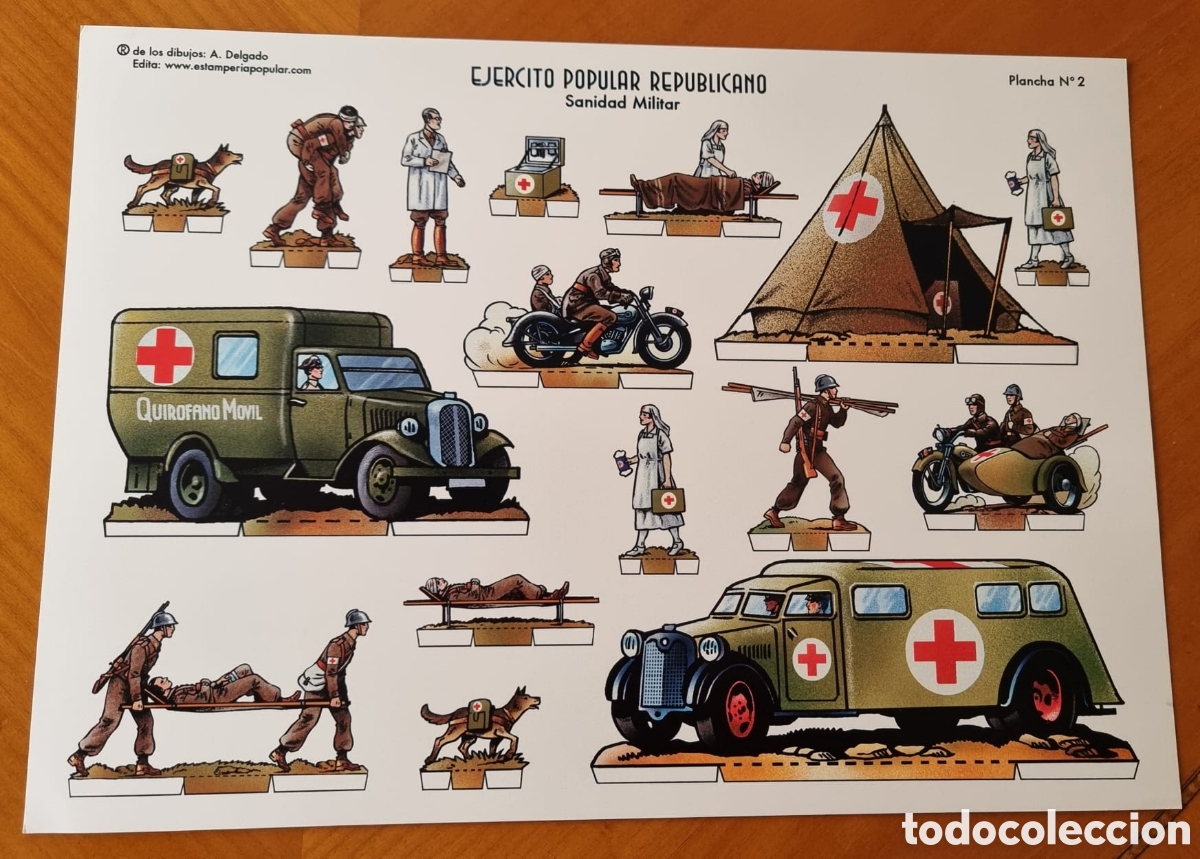 Militaria: Recortable Ej&eacute;rcito Popular Rep&uacute;blica Espa&ntilde;ola buen estado muy raro Guerra Civil