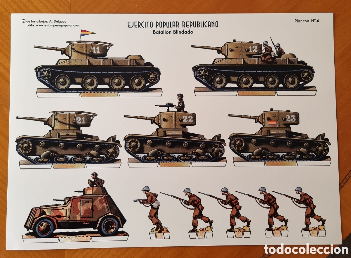 Militaria: Recortable Guerra Civil Ej&eacute;rcito Popular Rep&uacute;blica buen estado original