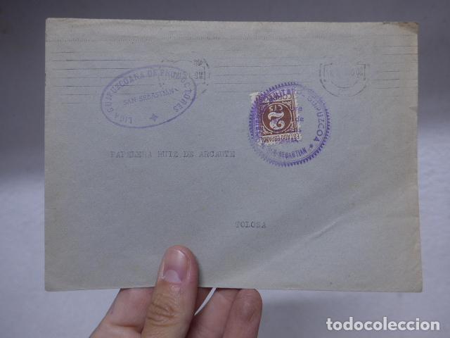 Militaria: Antiguo sobre de carta de la Liga guipuzcoana de productores, Tolosa, San Sebastian, Pais Vasco