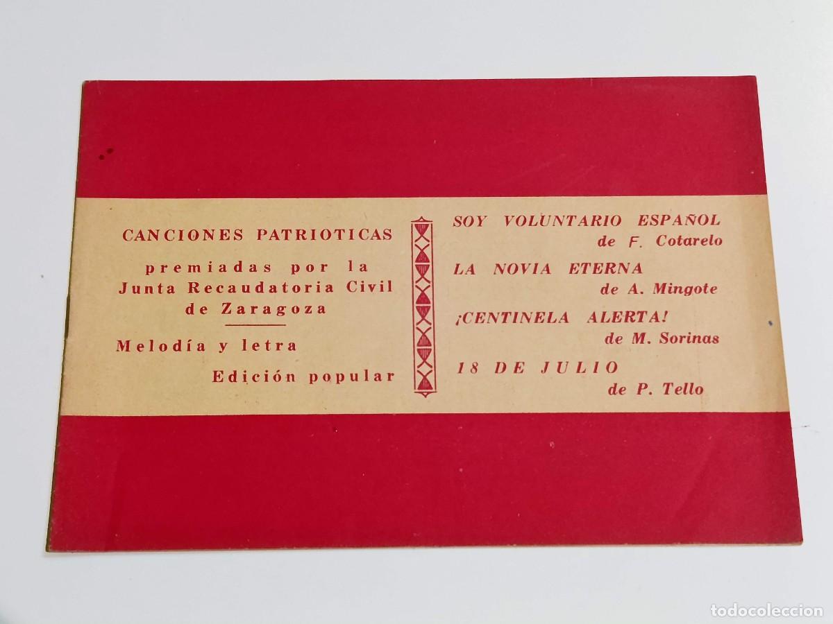 Militaria: Canciones patri&oacute;ticas premiadas por la junta recaudatoria civil de Zaragoza