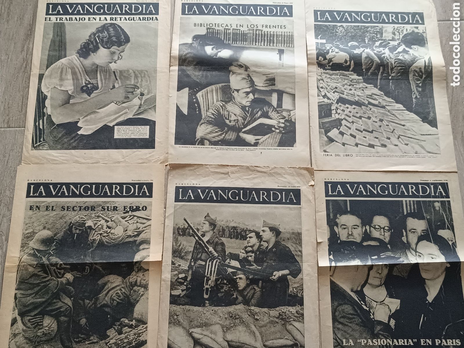 Militaria: LOTE 30 PERI&Oacute;DICOS LA VANGUARDIA NOTAS GR&Aacute;FICAS GUERRA CIVIL 1936-1937- BARCELONA 4 P&Aacute;GINAS