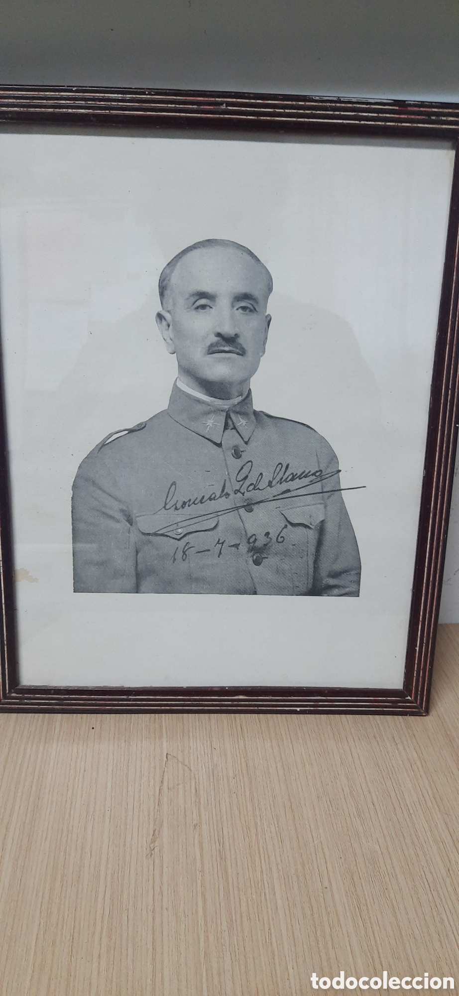 Militaria: Teniente General Gonzalo Queipo de LLano litografia original de epoca enmarcada