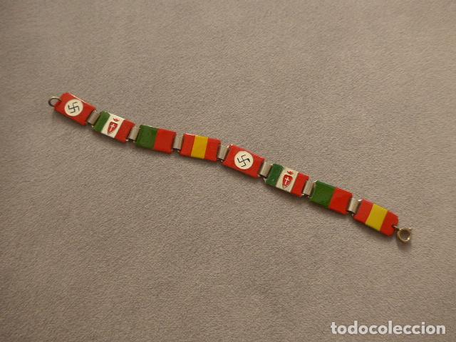Militaria: Antigua pulsera o brazalete nacional original de la Guerra civil de los aliados de Franco.