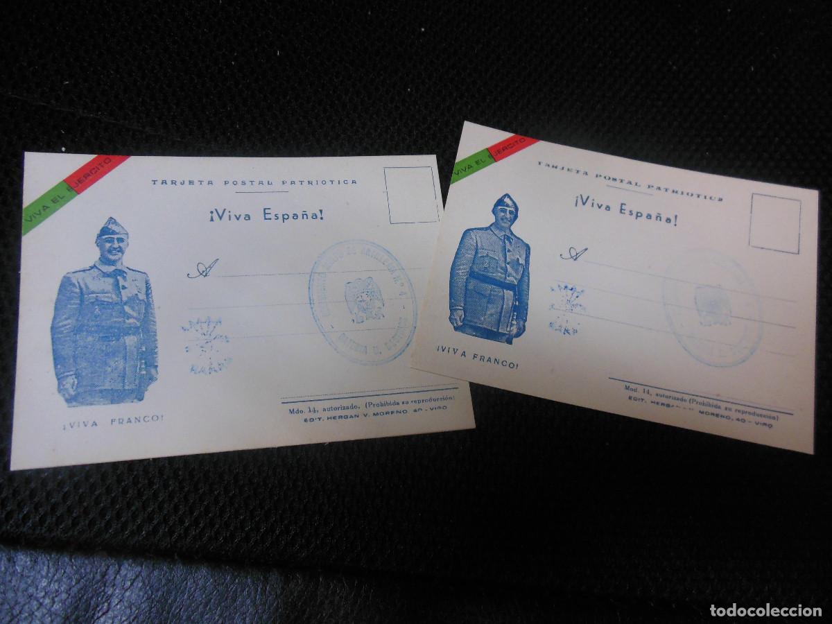 Militaria: TARJETA POSTAL PATRIOTICA VIVA EL EJERCITO FRANCO VIGO GALICIA 2 POSTALES CON VARIANTES GUERRA CIVIL