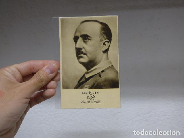 Militaria: Antigua postal del Generalisimo Francisco Franco original de Guerra civil.