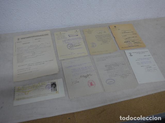 Militaria: Lote documentos de falangista de Quinta columna de Madrid, guerra civil, falange