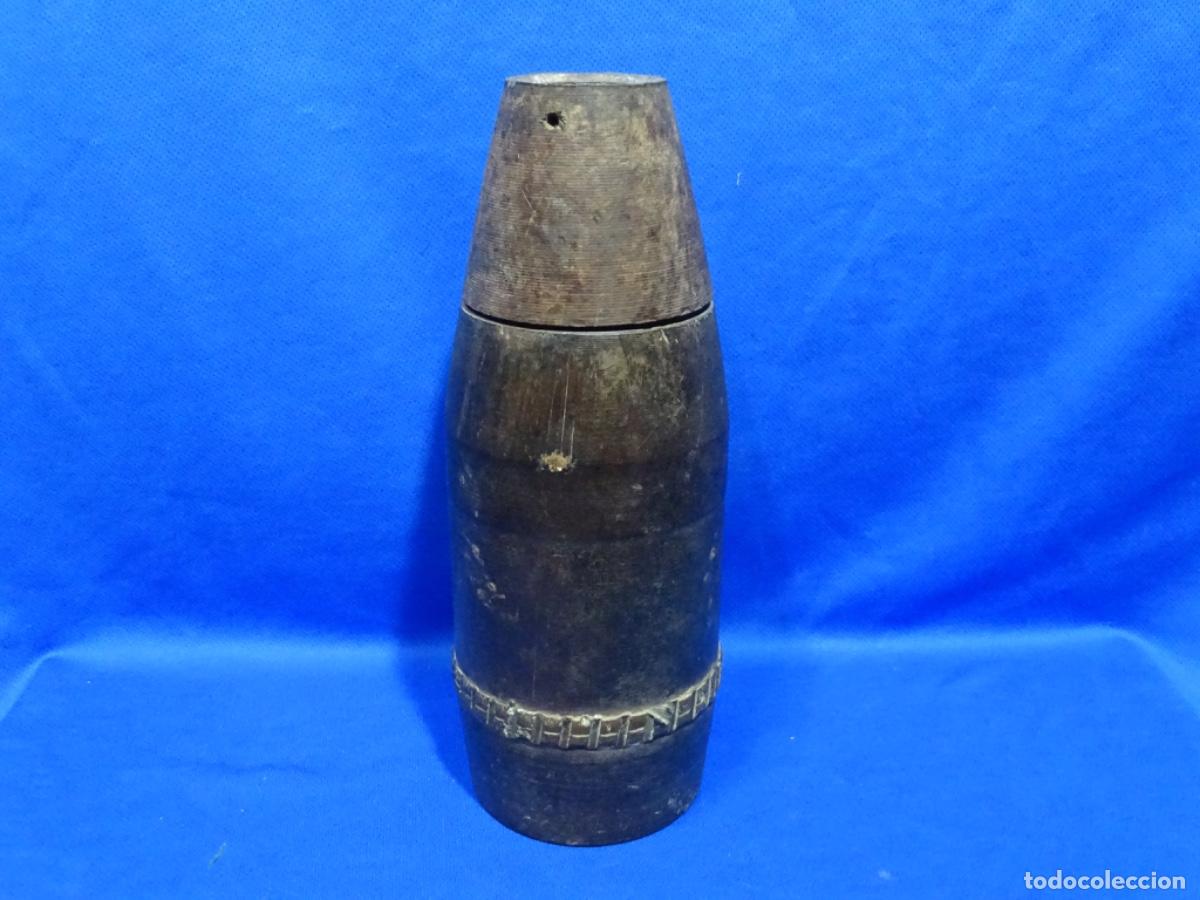Militaria: OBUS PROYECTIL POSIBLE GUERRA CIVIL. 27x10x10 cm.