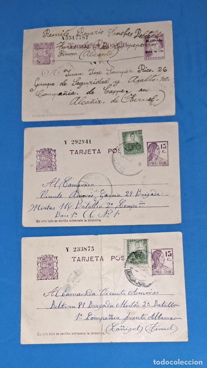 Militaria: GUERRA CIVIL ESPA&Ntilde;OLA - LOTE 3 TARJETAS POSTALES DE CAMPA&Ntilde;A - FRENTE ALBARRAC&Iacute;N -CA&Ntilde;IGRAL Y ALCA&Ntilde;IZ