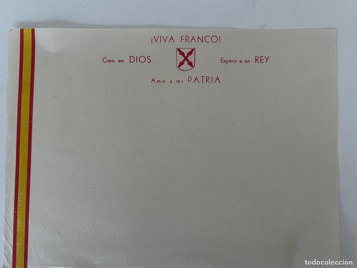 Militaria: VIVA FRANCO DIOS PATRIA REY CUARTILLA CARLISTA