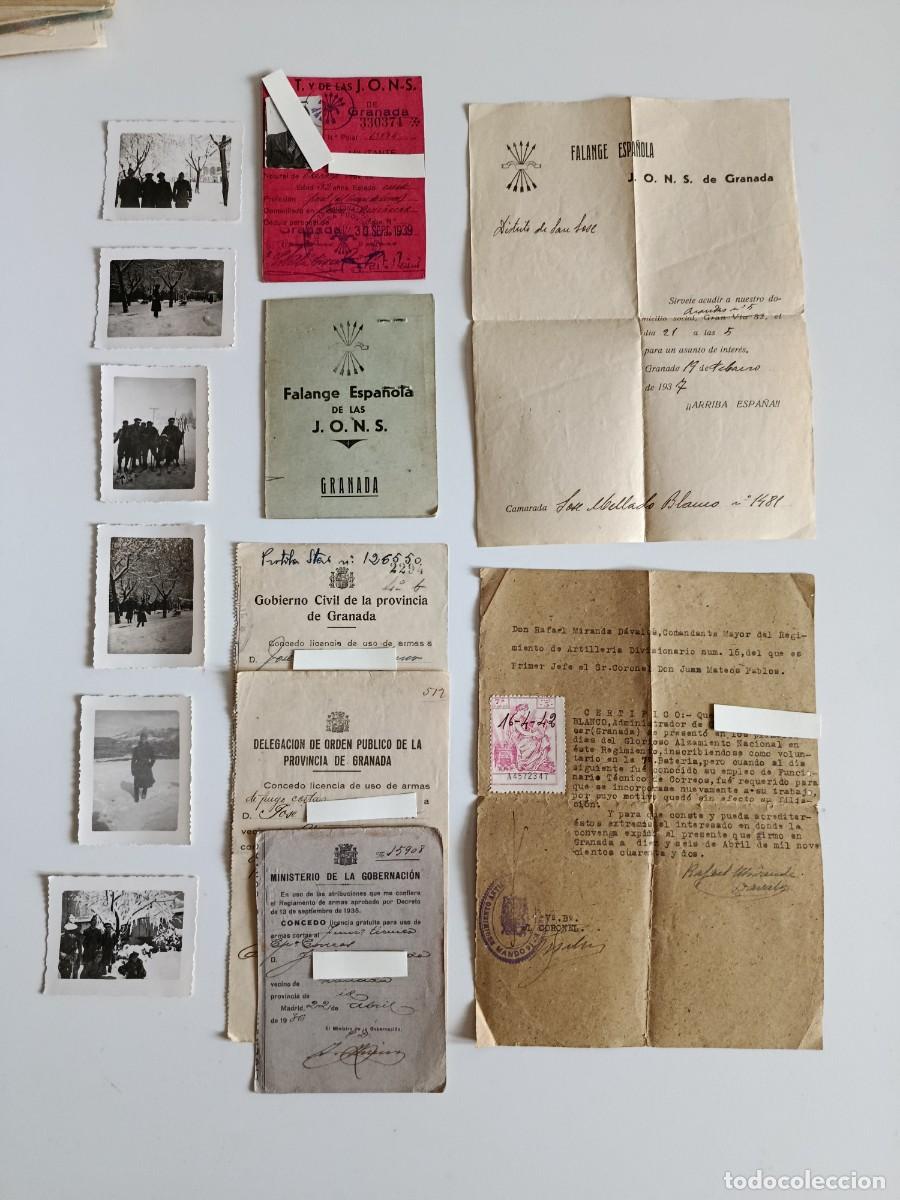 Militaria: FALANGE ESPA&Ntilde;OLA DE LAS JONS. CONJUNTO DOCUMENTAL GUERRA CIVIL 1936 CARNETS FOTOGRAF&Iacute;AS Y OTROS
