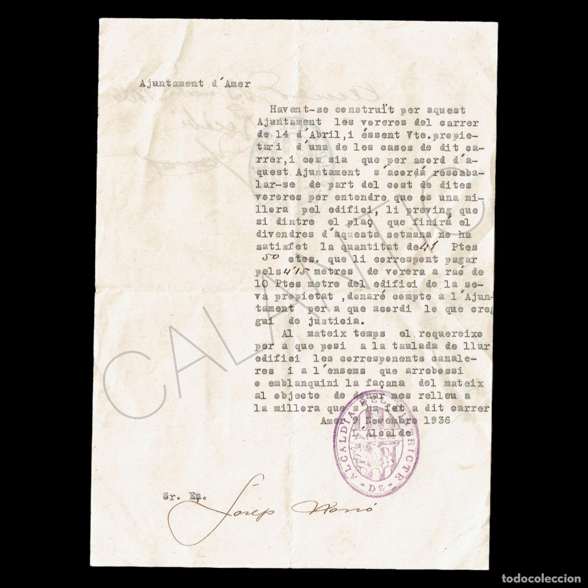 Militaria: Ajuntament Amer &ndash; Guerra civil &ndash; Novembre de 1936