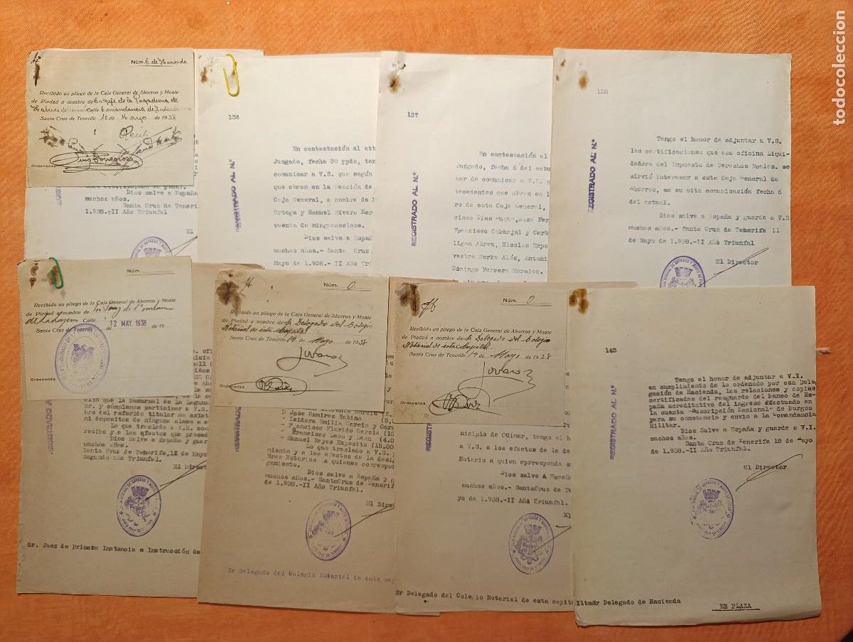 Militaria: 1938 GUERRA CIVIL. LOTE DOCUMENTOS ORDENADOS POR N&Uacute;MEROS Y FECHAS - GUERRA CIVIL ESPA&Ntilde;OLA. NE-09