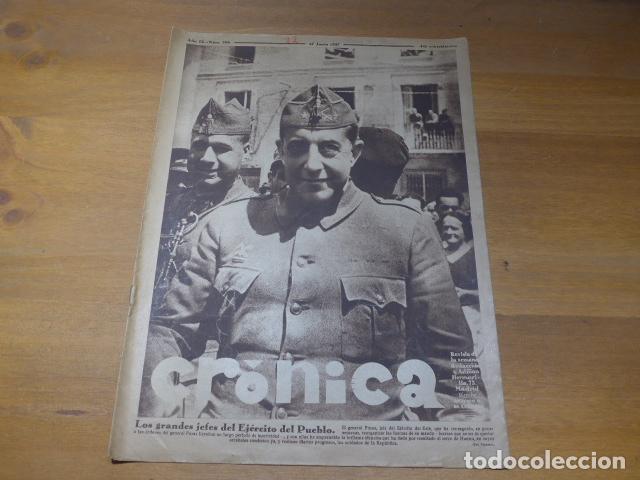 Militaria: Antigua revista Cronica republicana original de 27 de junio de 1937, guerra civil.