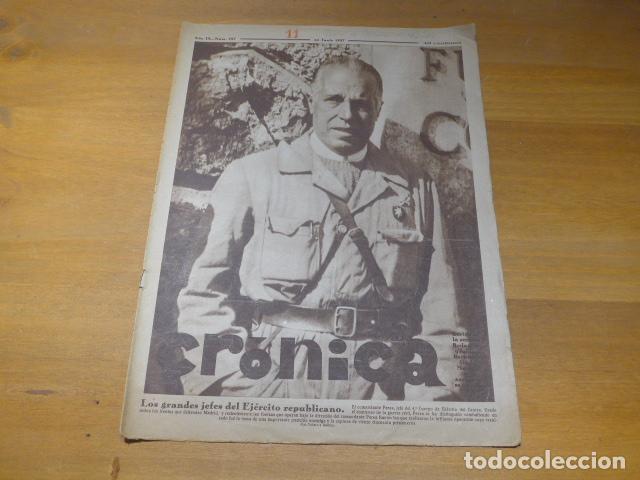 Militaria: Antigua revista Cronica republicana original de 20 de junio de 1937, guerra civil.