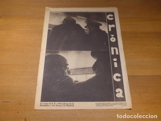 Militaria: Antigua revista Cronica republicana original de 21 de noviembre de 1937, guerra civil.