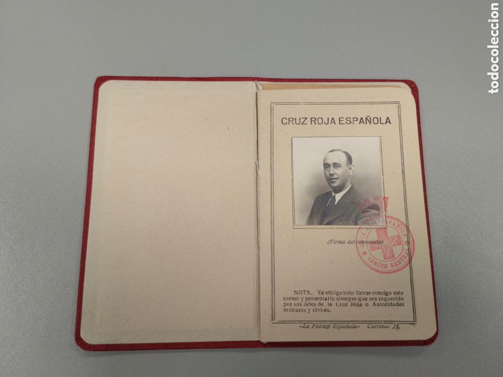 Militaria: Carnet guerra civil republicano Madrid 1937.cruz roja espa&ntilde;ola.socorro rojo internacional.sri.sanida
