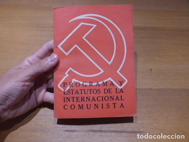 Militaria: Antiguo libro hecho en guerra civil: Programa y estatutos de la Internacional comunista
