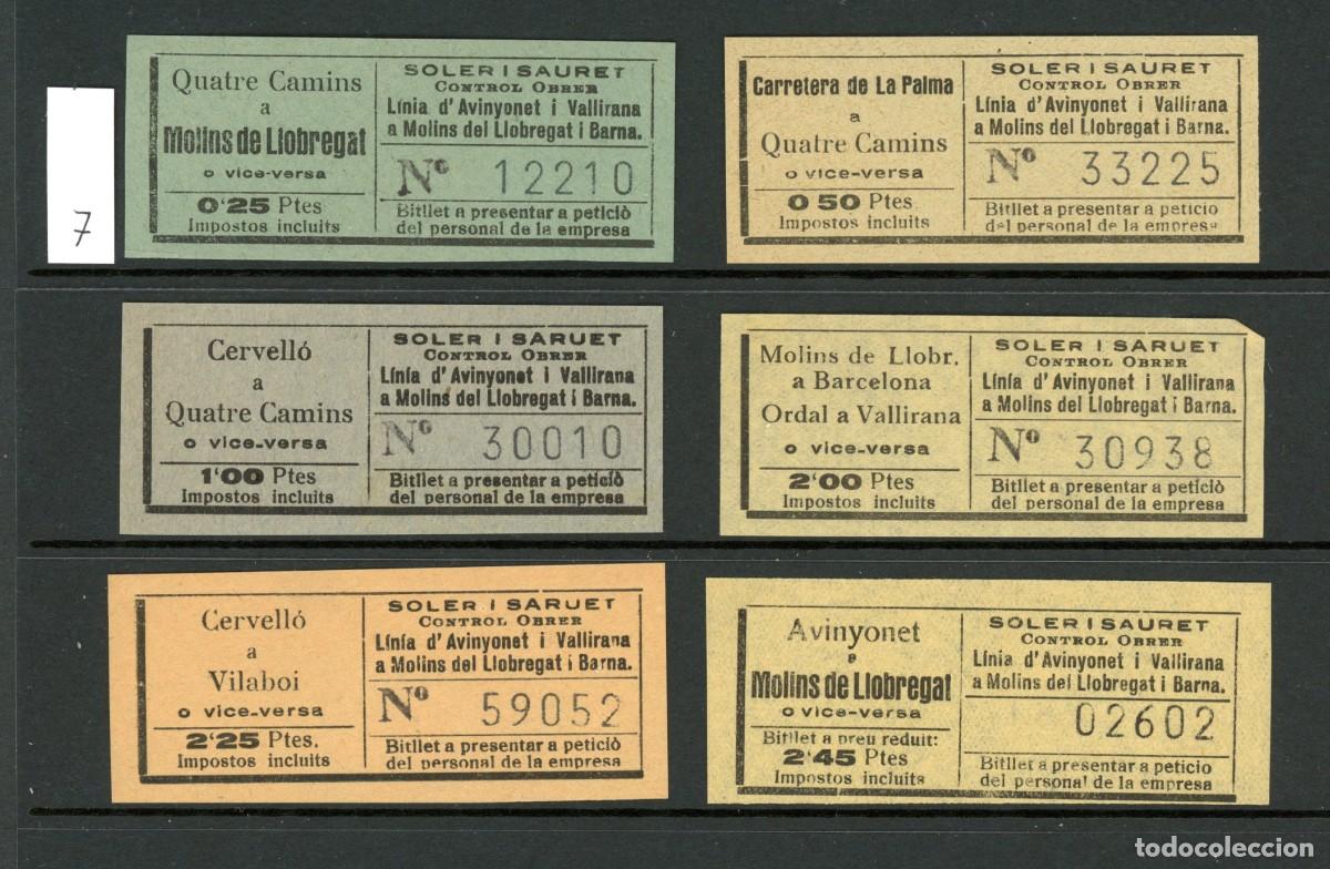 Militaria: LOTE 7 (GC)// 6 Billetes de GC (UGT - CNT) // COL. AUTO-TRANSPORTS I ELS SEUS DERIVATS