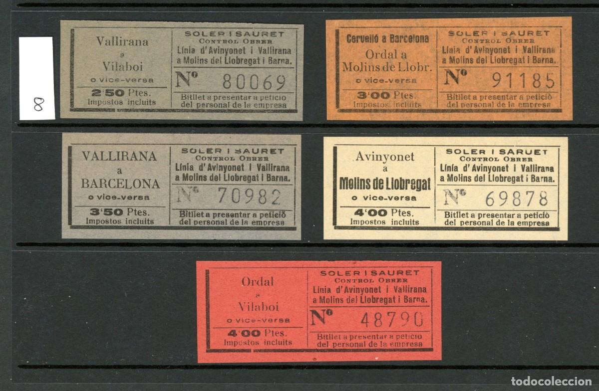 Militaria: LOTE 8 (GC)// 5 Billetes de GC (UGT - CNT) // COL. AUTO-TRANSPORTS I ELS SEUS DERIVATS