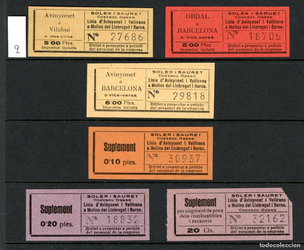 Militaria: LOTE 9 (GC)// 6 Billetes de GC (UGT - CNT) // COL. AUTO-TRANSPORTS I ELS SEUS DERIVATS