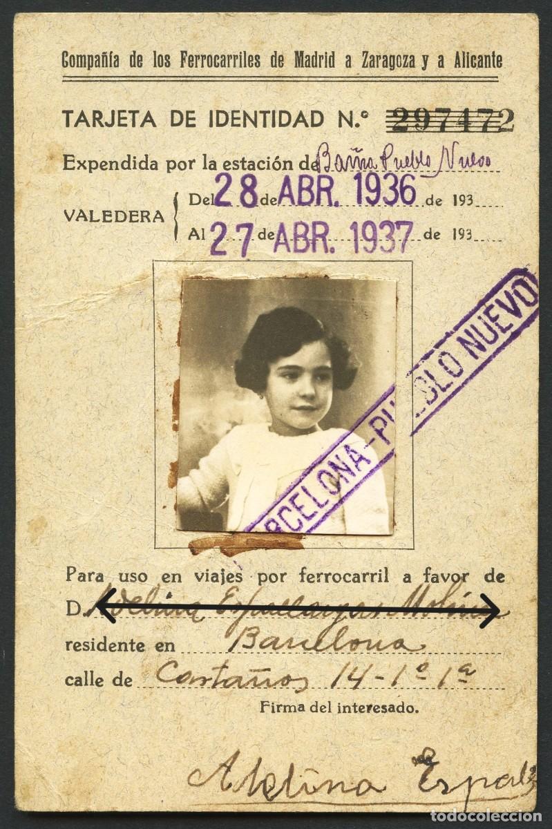Militaria: GUERRA CIVIL, TARJETA, COMPA&Ntilde;&Iacute;A DE LOS FERROCARRILES M.Z.A., 1936, BARCELONA