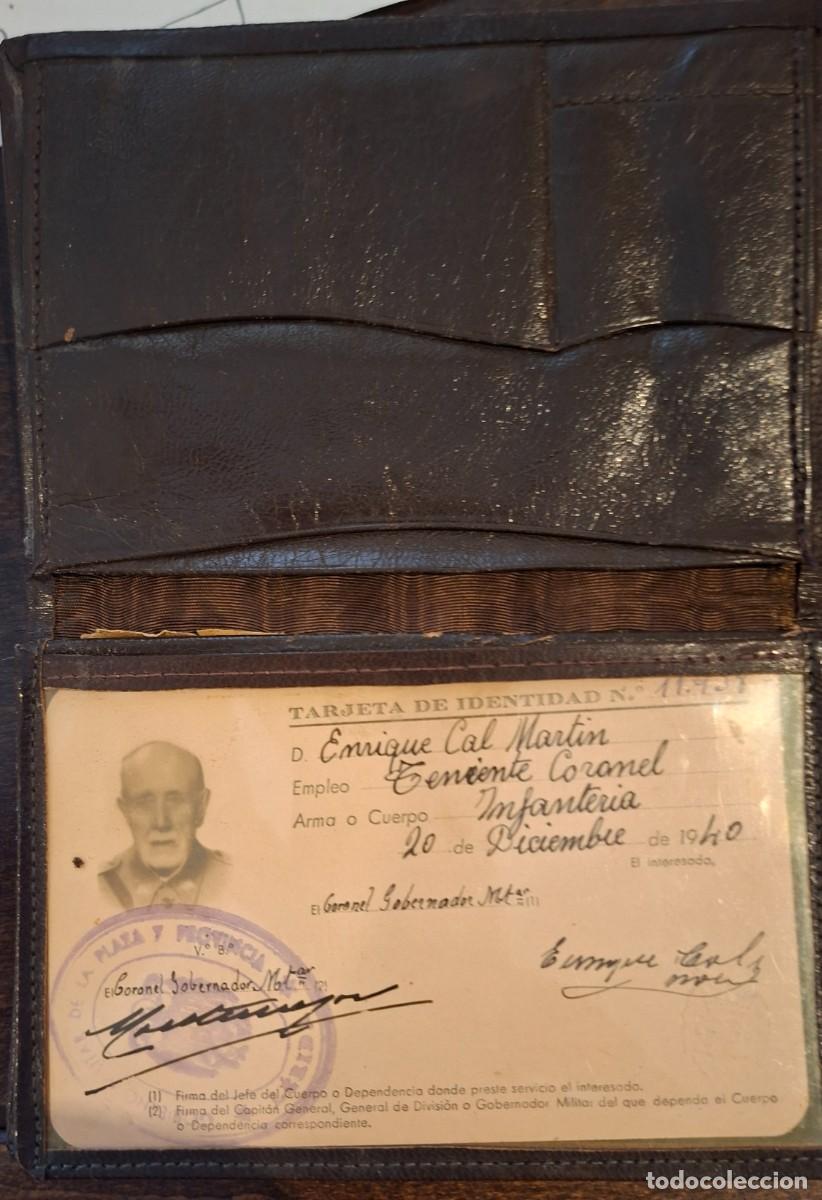 Militaria: Cartera militar identidad Ej&eacute;rcito Espa&ntilde;ol Teniente coronel infanter&iacute;a 1940 lerida