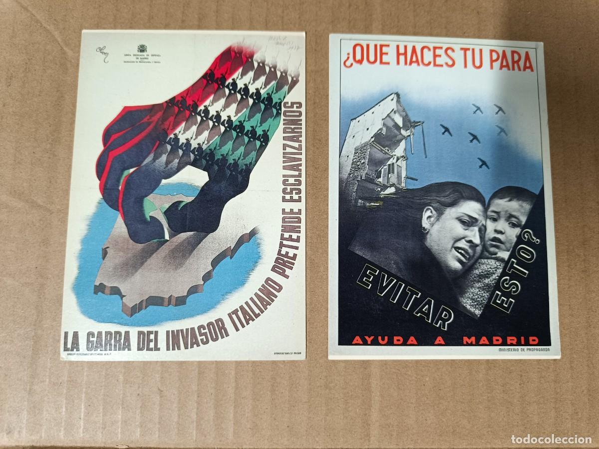 Militaria: LOTE DE 2 ANTIGUAS REPRODUCCIONES DE POSTALES DE LA REPUBLICA ESPA&Ntilde;OLA, GUERRA CIVIL -S1
