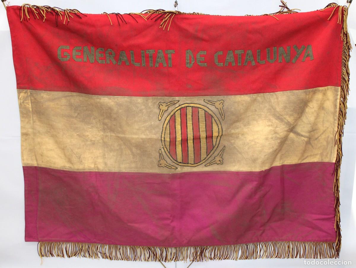 Militaria: BANDERA O ESTANDARTE DE LA GENERALITAT DE CATALUNYA - REPUBLICA - GUERRA CIVIL