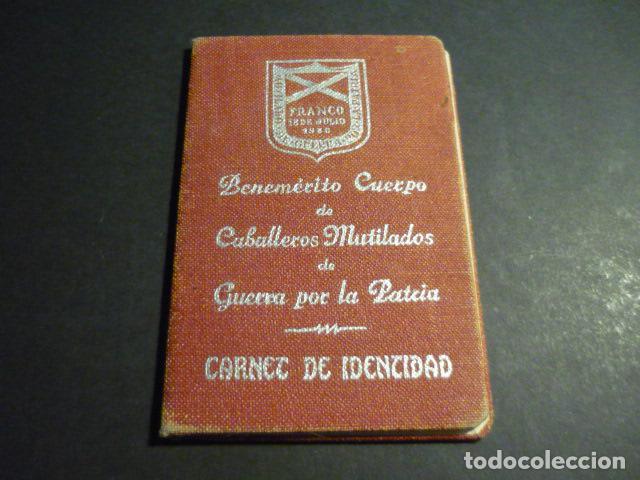 Militaria: CARNET DE IDENTIDAD CUERPO DE CABALLEROS MUTILADOS DE GUERRA POR LA PATRIA SACERDOTE FRENTE CATALU&Ntilde;A