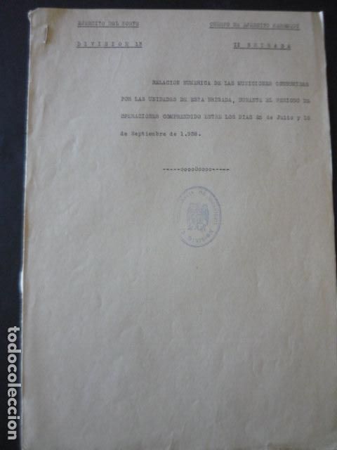 Militaria: GUERRA CIVIL 1938 MAESTRAZCO CASTELLON CUERPO EJERCITO MARROQUI RELACI&Oacute;N MUNICIONES CONSUMIDAS