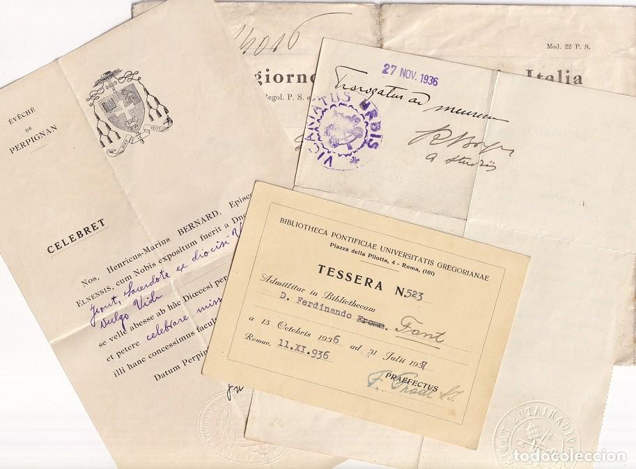 Militaria: Archivo de sacerdote pr&oacute;fugo - Guerra Civil Espa&ntilde;ola - Perpi&ntilde;&aacute;n-Roma 1936 - Exilio - Muy interesante